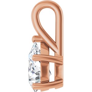 14K Rose Gold 10x7 mm Pear Charm/Pendant Mounting – image 5