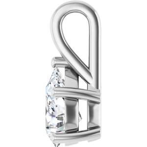 18K White Gold 10x7 mm Pear Charm/Pendant Mounting – image 5