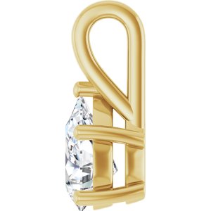 18K Yellow Gold 10x7 mm Pear Charm/Pendant Mounting – image 5