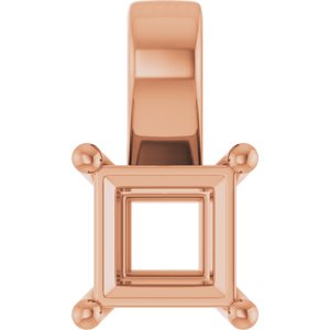 14K Rose Gold 5.5 mm Square Charm/Pendant Mounting – image 2
