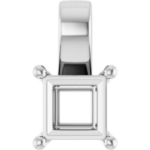 Platinum 5.5 mm Square Charm/Pendant Mounting – image 2