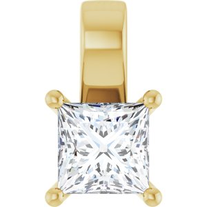 10K Yellow Gold 5.5 mm Square Charm/Pendant Mounting