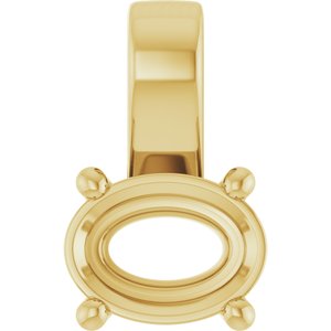 18K Yellow Gold 8x6 mm Oval Charm/Pendant Mounting – image 2