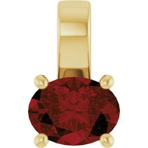 14K Yellow Gold Natural Mozambique Garnet Charm/Pendant