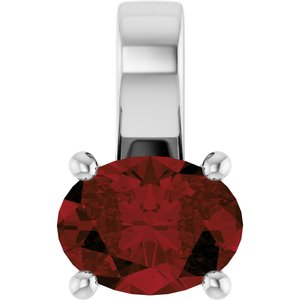 Sterling Silver Natural Mozambique Garnet Charm/Pendant