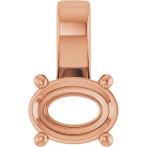 14K Rose Gold 8x6 mm Oval Charm/Pendant Mounting – image 2