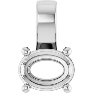 Platinum 8x6 mm Oval Charm/Pendant Mounting – image 2