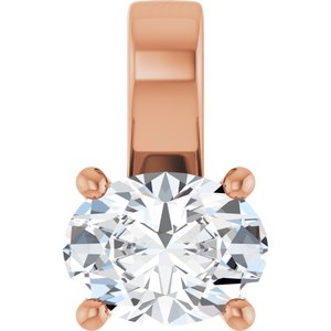 18K Rose Gold 8x6 mm Oval Charm/Pendant Mounting