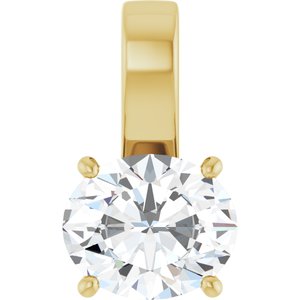 14K Yellow Gold 12x10 mm Oval Charm/Pendant Mounting