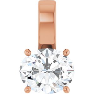 18K Rose Gold 12x10 mm Oval Charm/Pendant Mounting