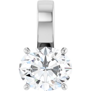 18K White Gold 12x10 mm Oval Charm/Pendant Mounting