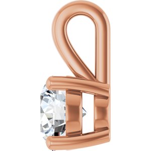 14K Rose Gold 6 mm Round Charm/Pendant Mounting – image 5