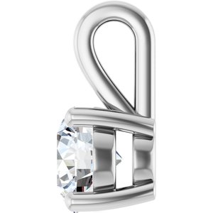 14K X1 White Gold 6 mm Round Charm/Pendant Mounting – image 5