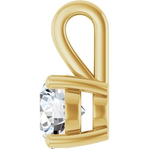 14K Yellow Gold 6 mm Round Charm/Pendant Mounting – image 5