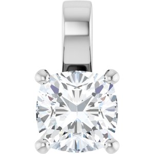 Continuum Sterling Silver 9 mm Cushion Charm/Pendant Mounting