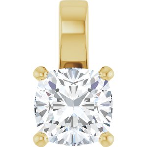 10K Yellow Gold 9 mm Cushion Charm/Pendant Mounting