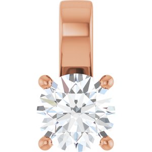 10K Rose Gold 7 mm Round Charm/Pendant Mounting