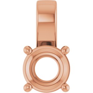 18K Rose Gold 7 mm Round Charm/Pendant Mounting – image 2