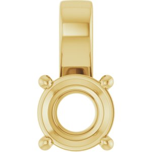 10K Yellow Gold 7 mm Round Charm/Pendant Mounting – image 2