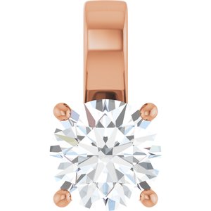 14K Rose Gold 8.2 mm Round Charm/Pendant Mounting