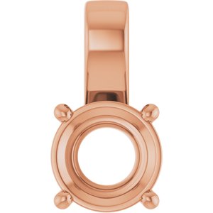 14K Rose Gold 8.2 mm Round Charm/Pendant Mounting – image 2