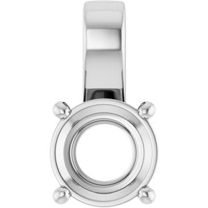 14K White Gold 8.2 mm Round Charm/Pendant Mounting – image 2