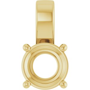 14K Yellow Gold 8.2 mm Round Charm/Pendant Mounting – image 2