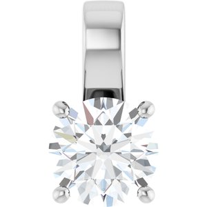 14K X1 White Gold 8.2 mm Round Charm/Pendant Mounting