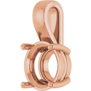 10K Rose Gold 11 mm Round Charm/Pendant Mounting – image 4