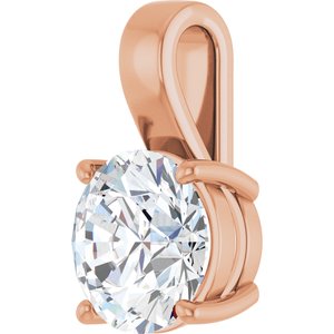18K Rose Gold 11 mm Round Charm/Pendant Mounting – image 3