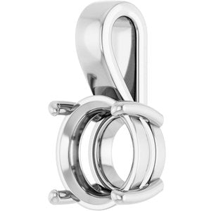 14K White Gold 11 mm Round Charm/Pendant Mounting – image 4