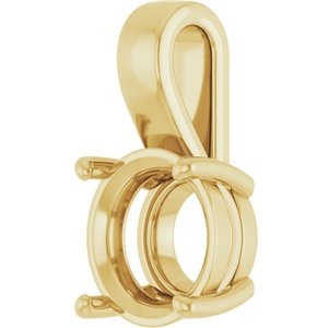 10K Yellow Gold 11 mm Round Charm/Pendant Mounting – image 4