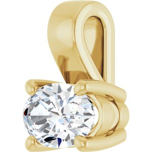 10K Yellow Gold 6x4 mm Oval Charm/Pendant Mounting – image 3