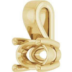 10K Yellow Gold 6x4 mm Oval Charm/Pendant Mounting – image 4