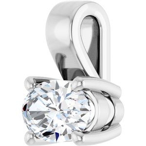 10K White Gold 6x4 mm Oval Charm/Pendant Mounting – image 3