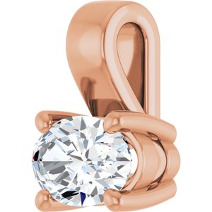 14K Rose Gold 6x4 mm Oval Charm/Pendant Mounting – image 3