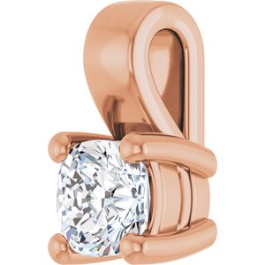18K Rose Gold 4 mm Cushion Charm/Pendant Mounting – image 3