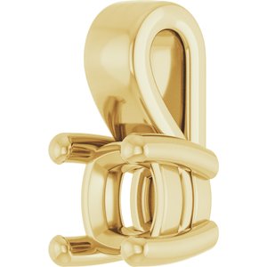 10K Yellow Gold 4 mm Cushion Charm/Pendant Mounting – image 4