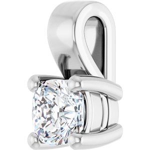 Platinum 4 mm Cushion Charm/Pendant Mounting – image 3