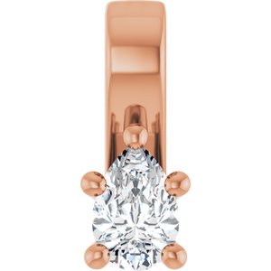 14K Rose Gold 4.5x3 mm Pear Charm/Pendant Mounting