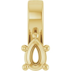 10K Yellow Gold 4.5x3 mm Pear Charm/Pendant Mounting – image 2