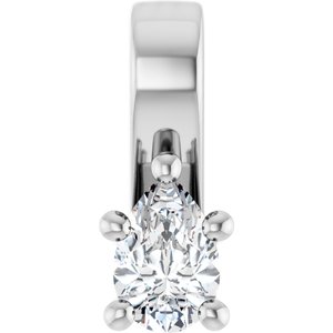 Platinum 4.5x3 mm Pear Charm/Pendant Mounting