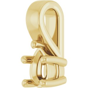 14K Yellow Gold 4.5x3 mm Pear Charm/Pendant Mounting – image 4