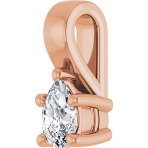 18K Rose Gold 4.5x3 mm Pear Charm/Pendant Mounting – image 3