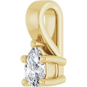 14K Yellow Gold 4.5x3 mm Pear Charm/Pendant Mounting – image 3
