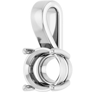14K X1 White Gold 12x10 mm Oval Charm/Pendant Mounting – image 4
