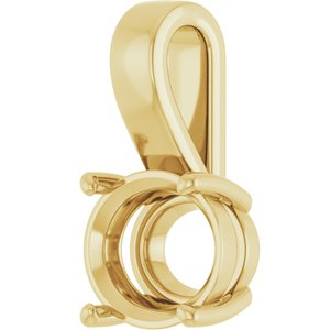 14K Yellow Gold 12x10 mm Oval Charm/Pendant Mounting – image 4