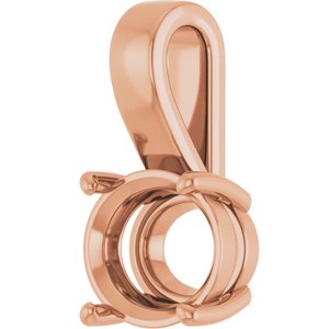 14K Rose Gold 12x10 mm Oval Charm/Pendant Mounting – image 4