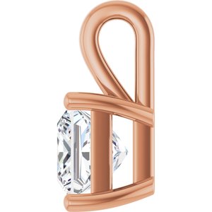 18K Rose Gold 6.5 mm Square Charm/Pendant Mounting – image 5