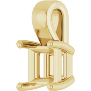 18K Yellow Gold 5 mm Square Charm/Pendant Mounting – image 4